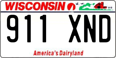 WI license plate 911XND