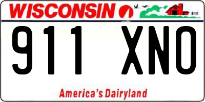 WI license plate 911XNO