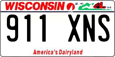 WI license plate 911XNS