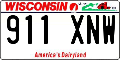 WI license plate 911XNW