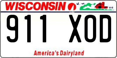 WI license plate 911XOD