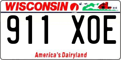 WI license plate 911XOE