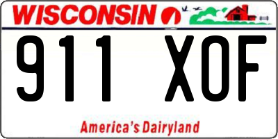 WI license plate 911XOF