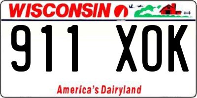 WI license plate 911XOK