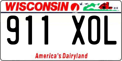 WI license plate 911XOL