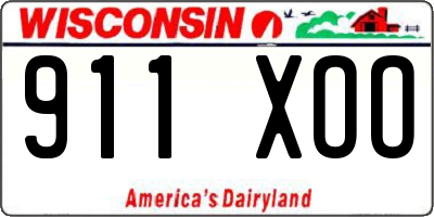 WI license plate 911XOO