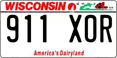WI license plate 911XOR