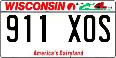 WI license plate 911XOS