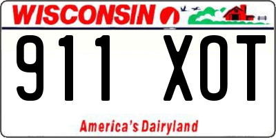 WI license plate 911XOT