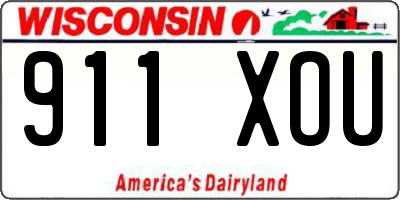 WI license plate 911XOU
