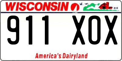 WI license plate 911XOX