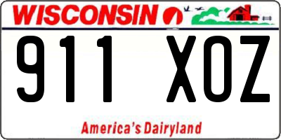 WI license plate 911XOZ