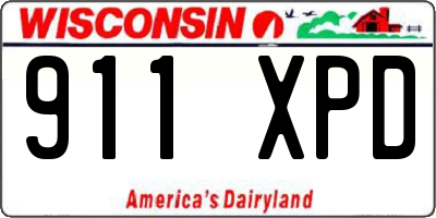 WI license plate 911XPD