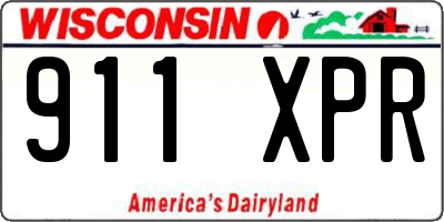 WI license plate 911XPR