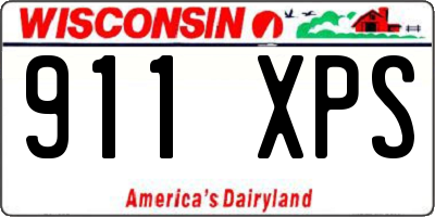 WI license plate 911XPS