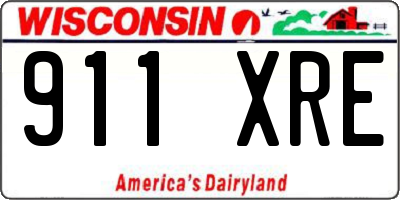 WI license plate 911XRE