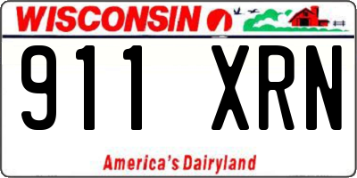 WI license plate 911XRN