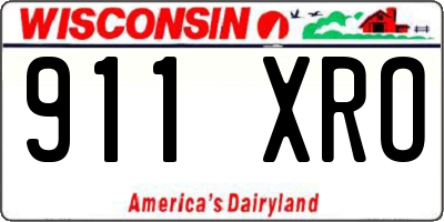 WI license plate 911XRO
