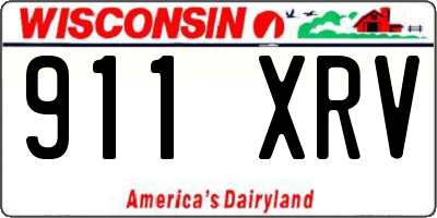 WI license plate 911XRV