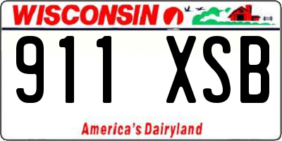 WI license plate 911XSB
