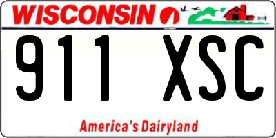 WI license plate 911XSC
