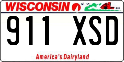 WI license plate 911XSD
