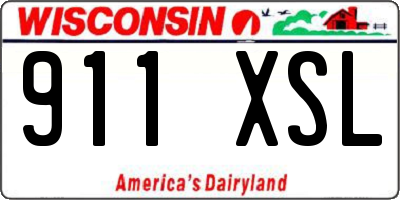 WI license plate 911XSL