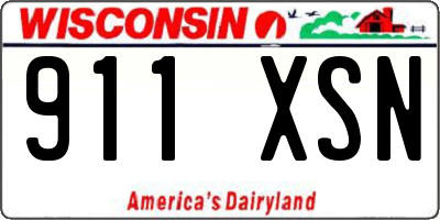 WI license plate 911XSN