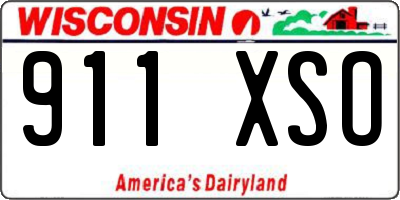WI license plate 911XSO