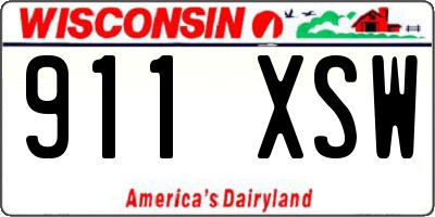 WI license plate 911XSW