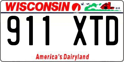 WI license plate 911XTD