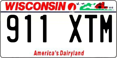 WI license plate 911XTM