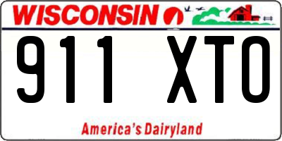 WI license plate 911XTO