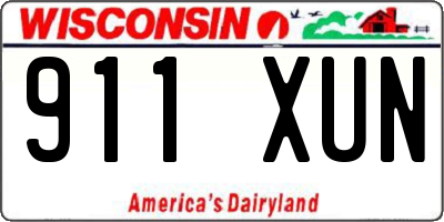 WI license plate 911XUN
