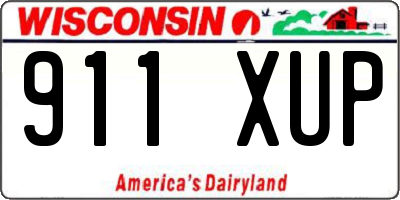 WI license plate 911XUP