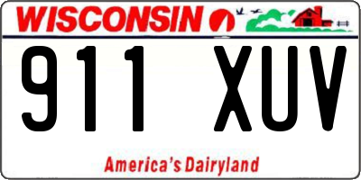 WI license plate 911XUV
