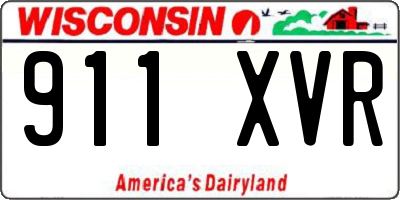 WI license plate 911XVR