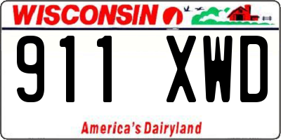 WI license plate 911XWD