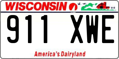 WI license plate 911XWE