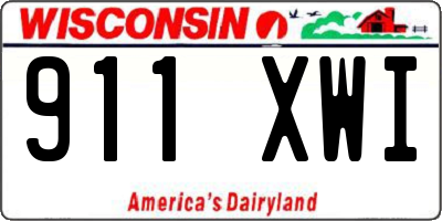 WI license plate 911XWI