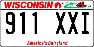 WI license plate 911XXI