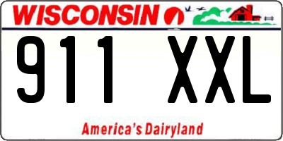 WI license plate 911XXL