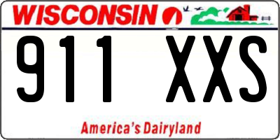 WI license plate 911XXS
