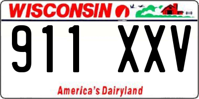 WI license plate 911XXV