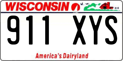 WI license plate 911XYS