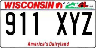 WI license plate 911XYZ