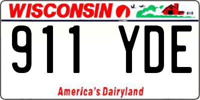WI license plate 911YDE