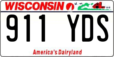 WI license plate 911YDS