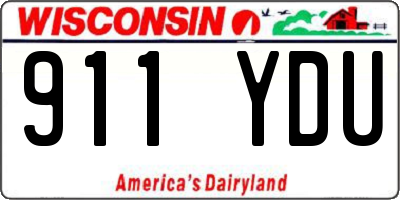 WI license plate 911YDU