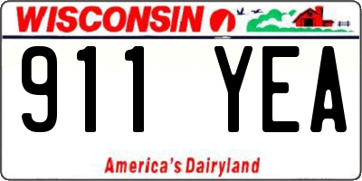 WI license plate 911YEA